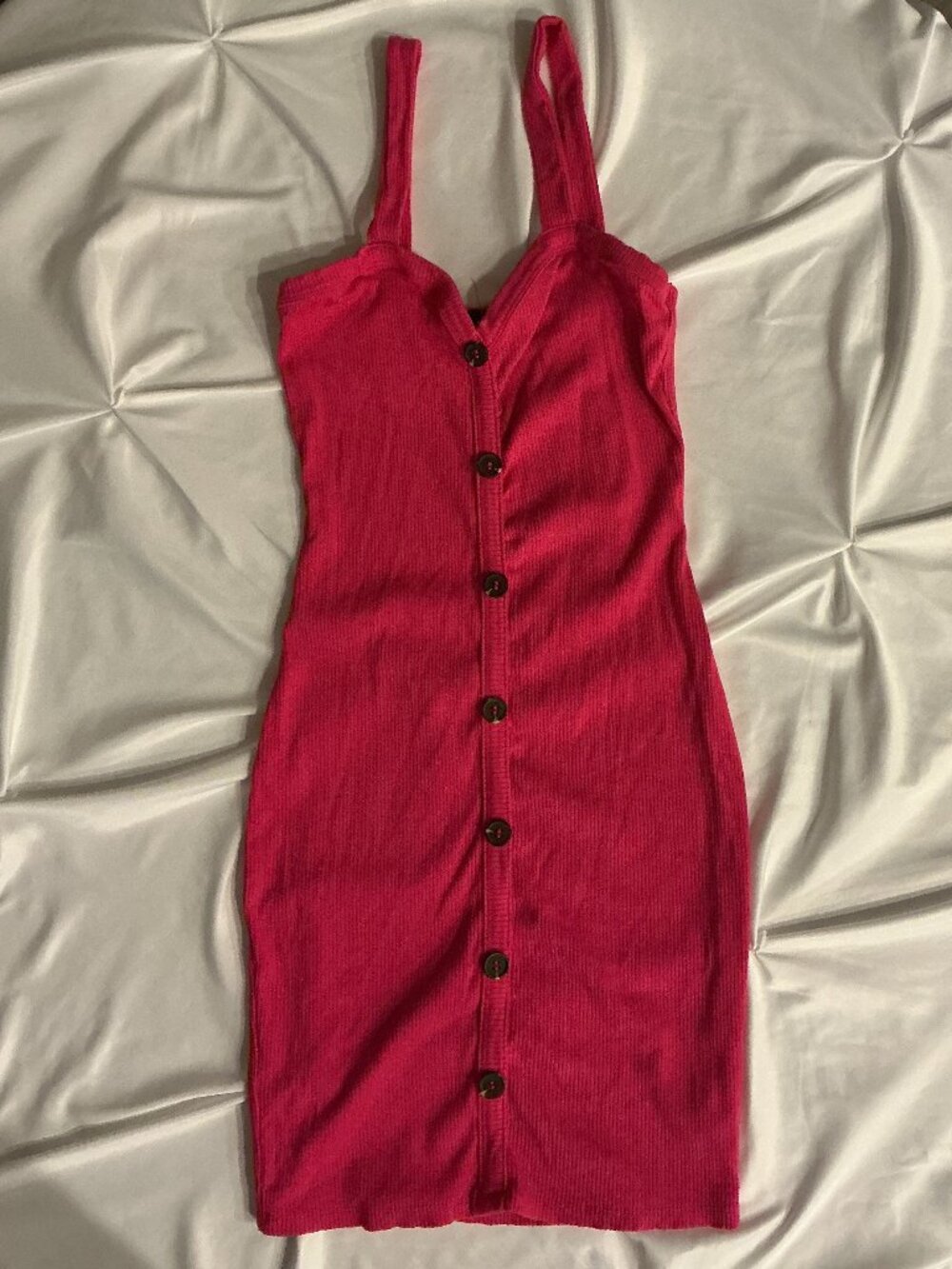 Maverick the Collection Hot Pink Ribbed Dress